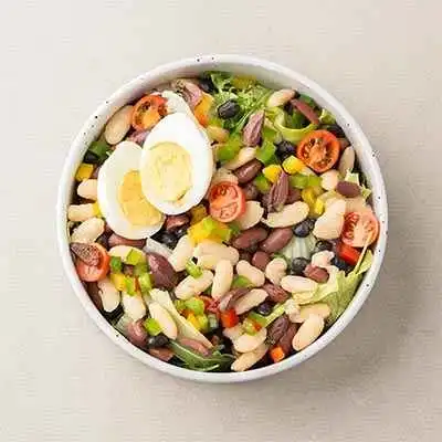 Three-Bean Salad with Boiled Eggs